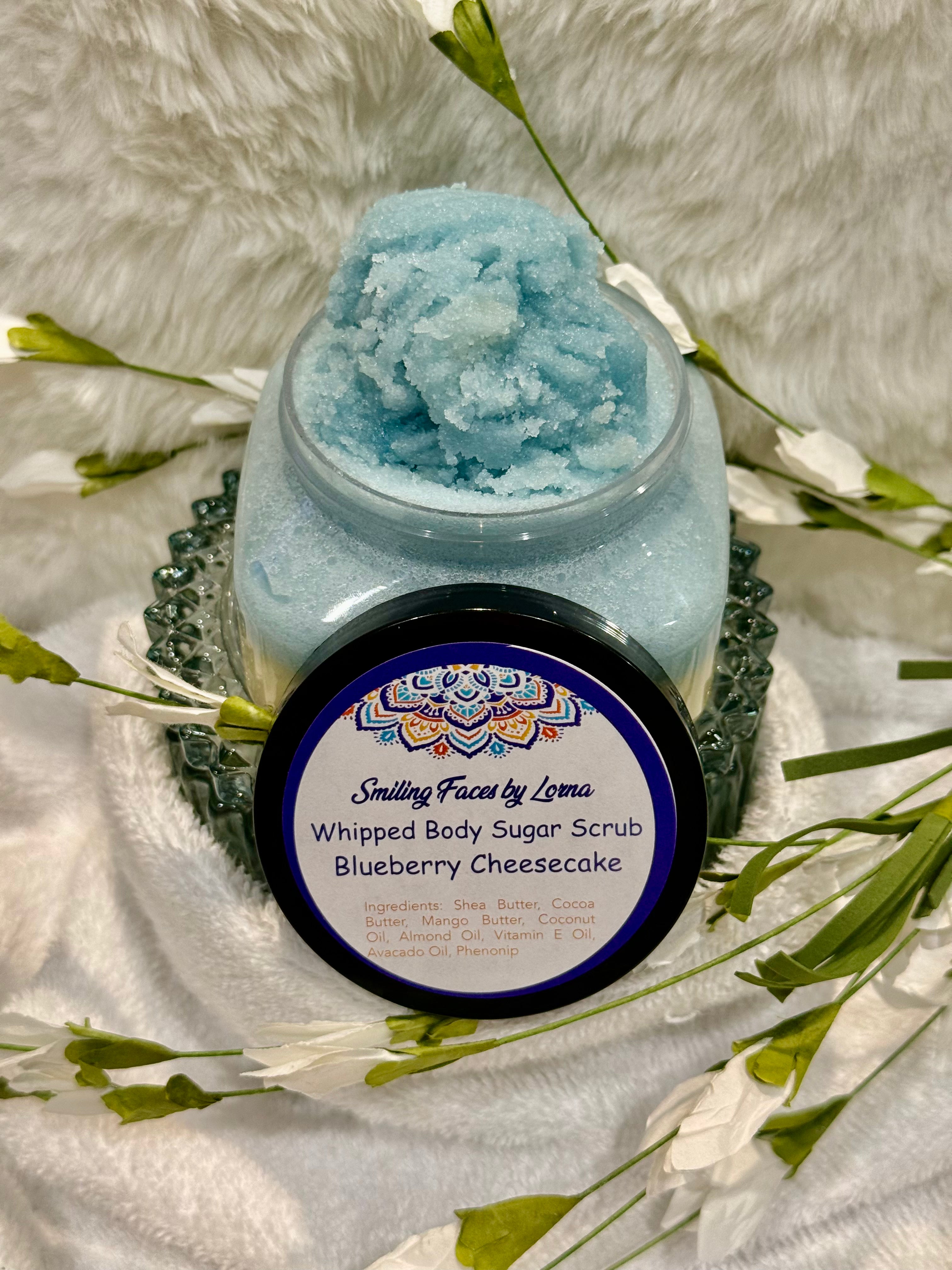 Whipped body sugar scrub blueberry cheesecake