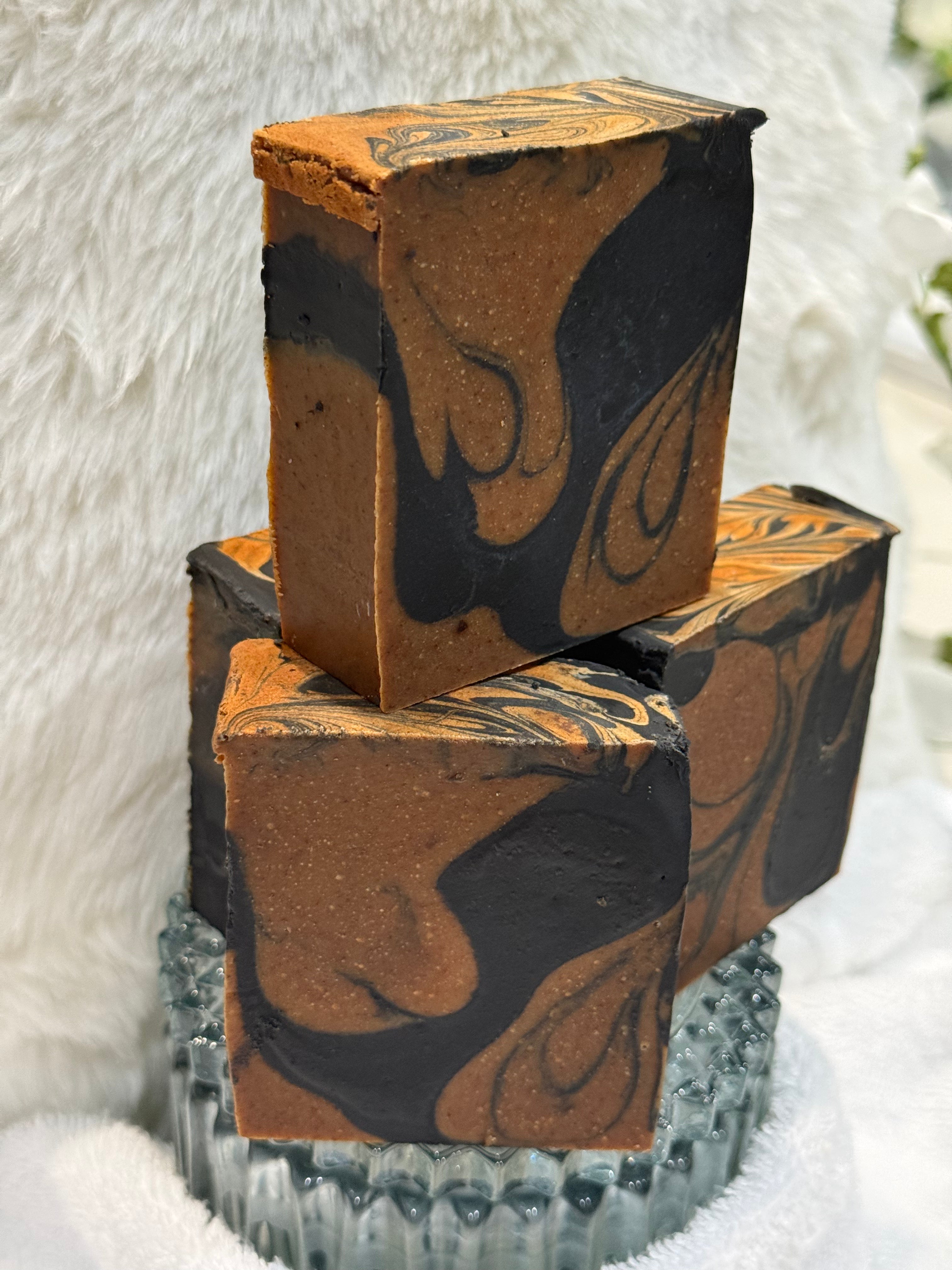 Organic turmeric and charcoal soap bar